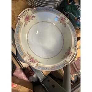 Vintage Noritake Mystery round serving bowl 10” Japan Chine roses gold rim